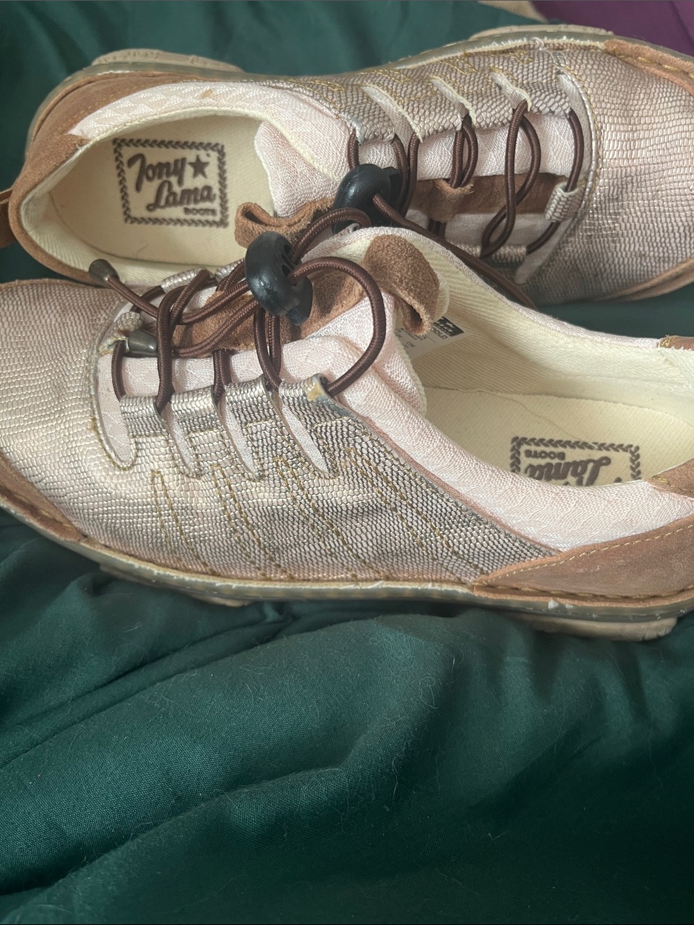 Tony Lama Pink Cream & Brown Casual Sneakers